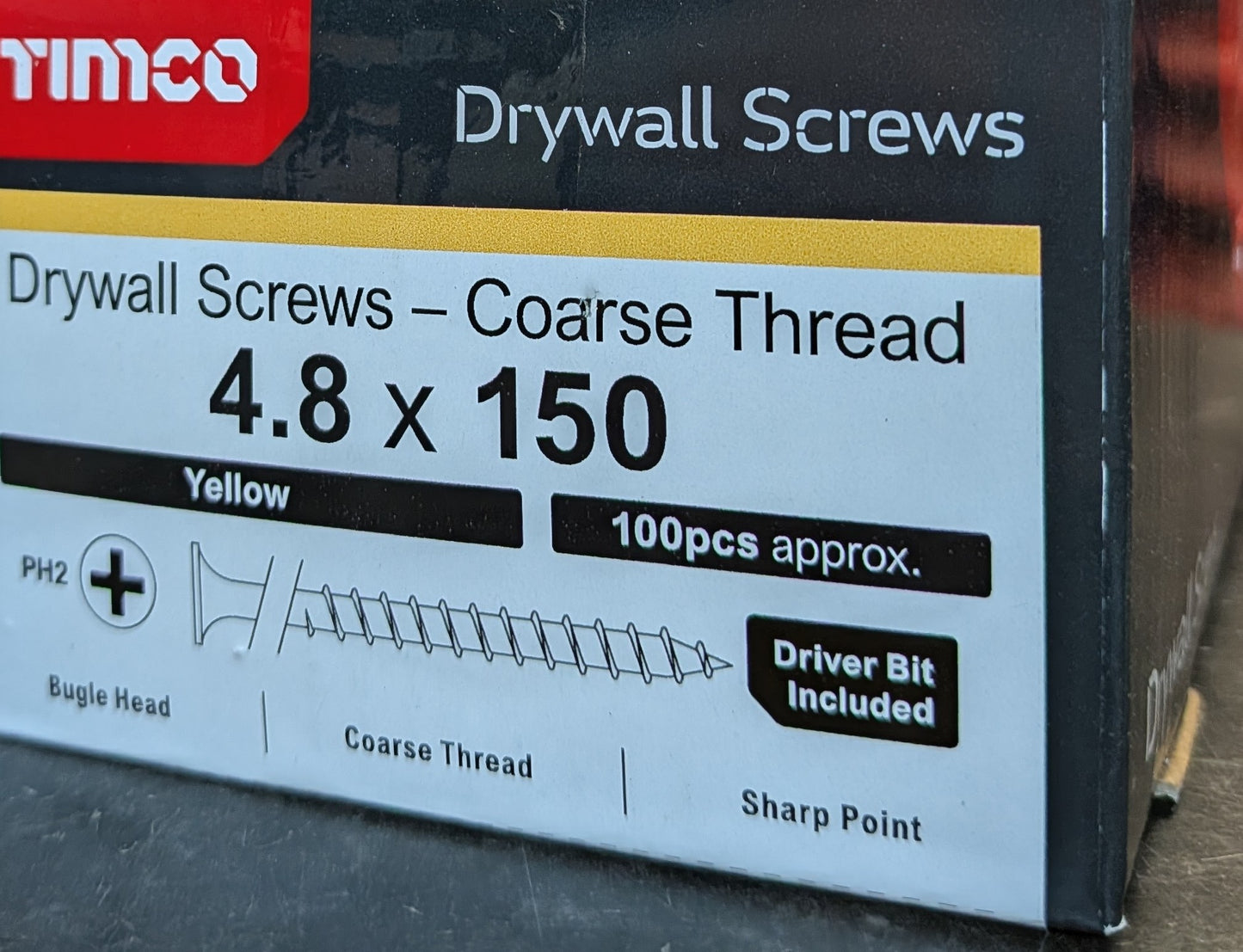 Drywall Screws - PH - Bugle - Coarse Thread - Grey ( x1 PH2 Drive bit )