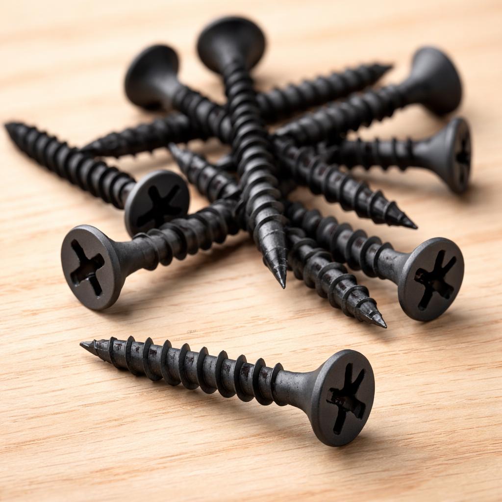 Drywall Screws | Coarse Thread | Phillips PH2 | Bugle Head | Black Phosphate | Free Driver Bit