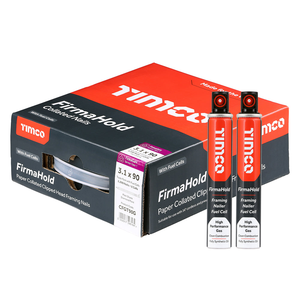 FirmaHold Collated Clipped Head Nails & Fuel Cells - Trade Pack - Ring Shank - FirmaGalv