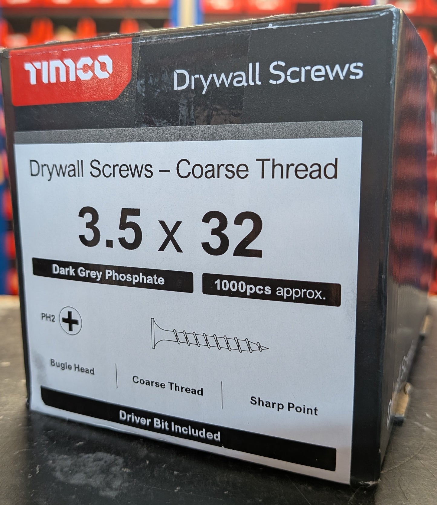 Drywall Screws - PH - Bugle - Coarse Thread - Grey ( x1 PH2 Drive bit )