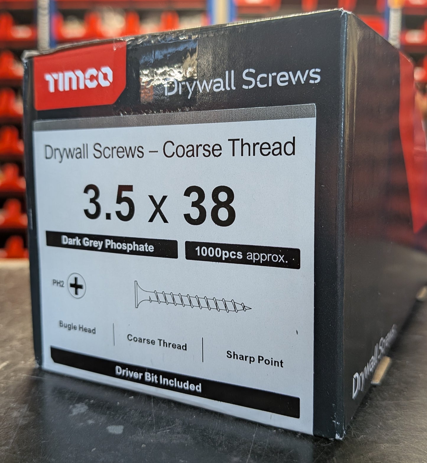 Drywall Screws - PH - Bugle - Coarse Thread - Grey ( x1 PH2 Drive bit )