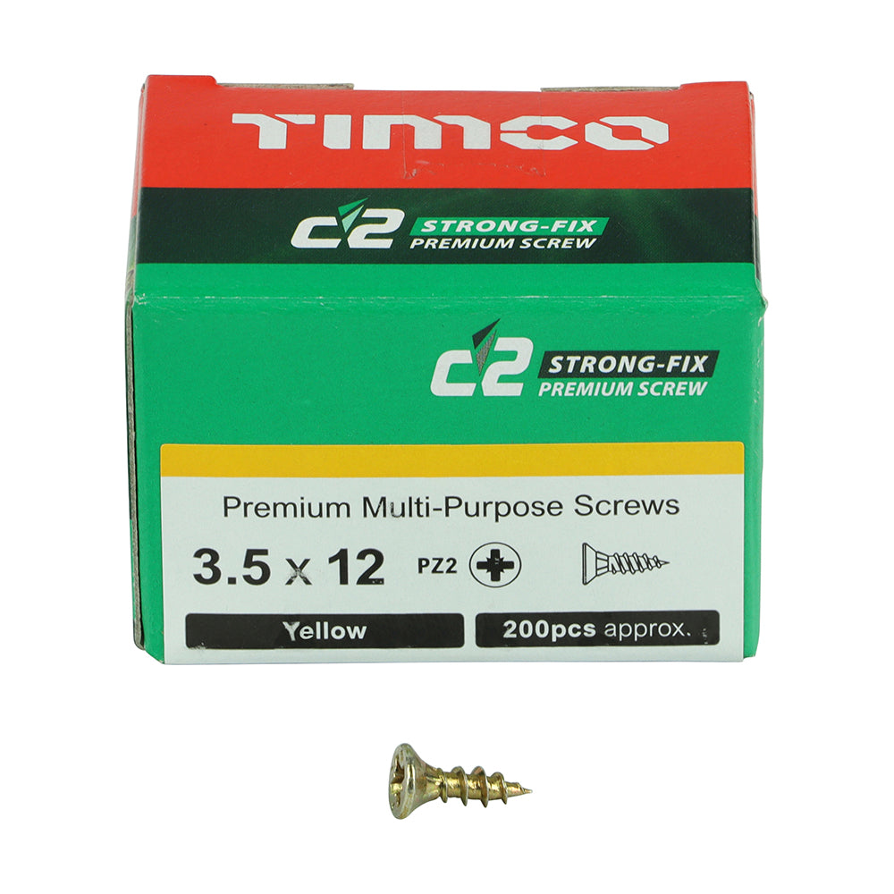 C2 Strong-Fix - PZ - Double Countersunk - Sharp Point - Yellow