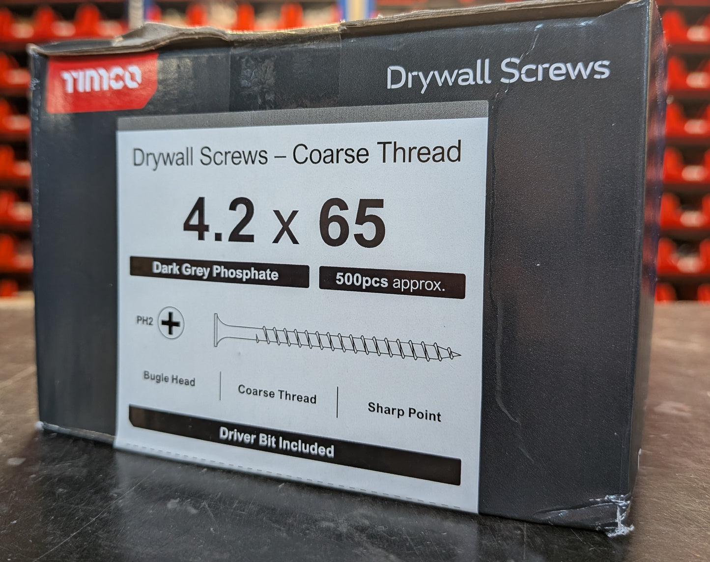 Drywall Screws - PH - Bugle - Coarse Thread - Grey ( x1 PH2 Drive bit )