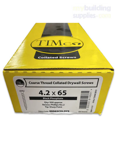 Collated Drywall Screws - PH - Bugle - Coarse Thread - Black