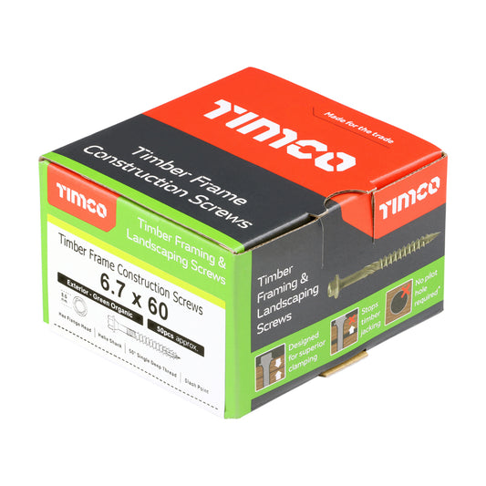 Timber Frame Construction & Landscaping Screws - Hex - Exterior - Green Organic