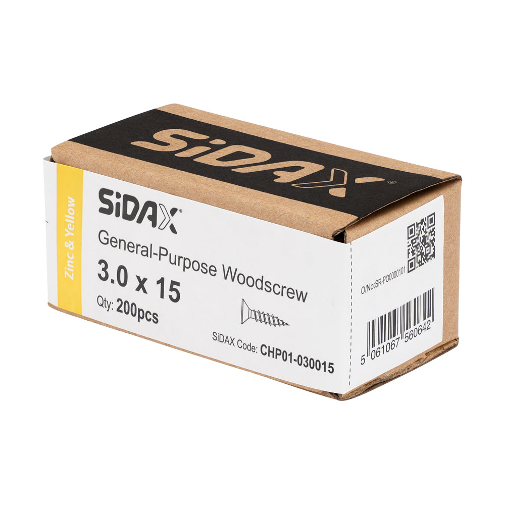 General-Purpose Woodscrews | PoziDrive | Double Countersunk | Zinc and Yellow