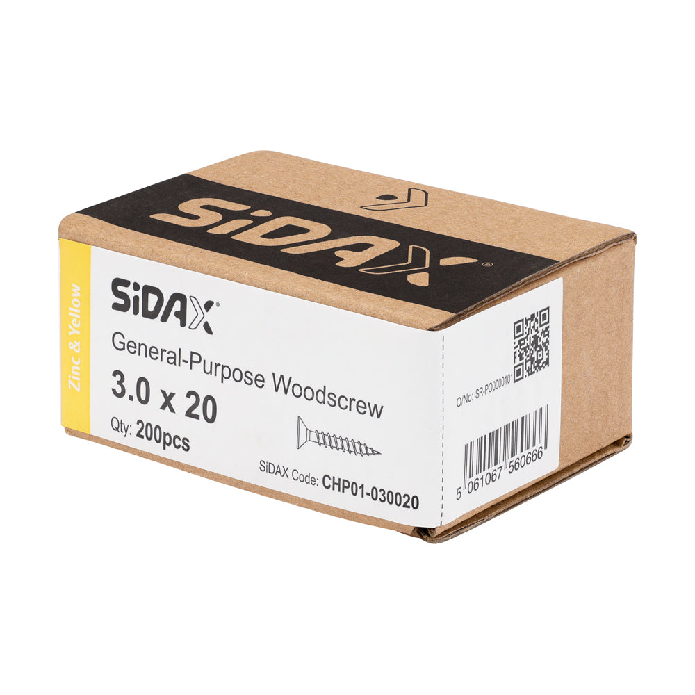 General-Purpose Woodscrews | PoziDrive | Double Countersunk | Zinc and Yellow