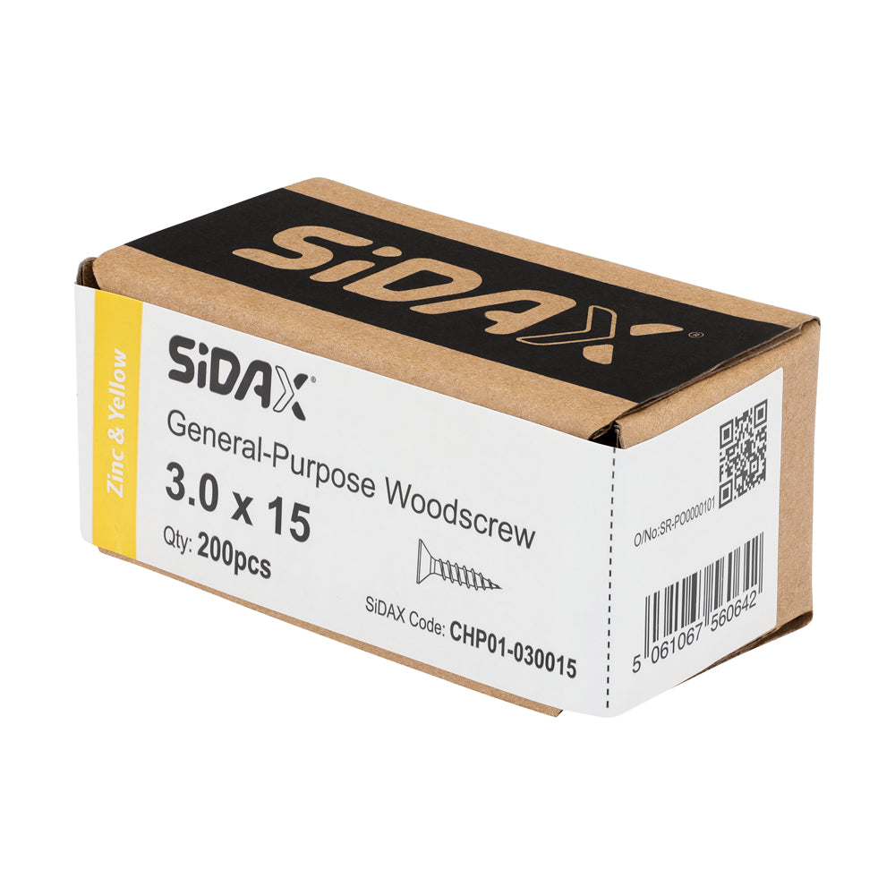 General-Purpose Woodscrews | PoziDrive | Double Countersunk | Zinc and Yellow