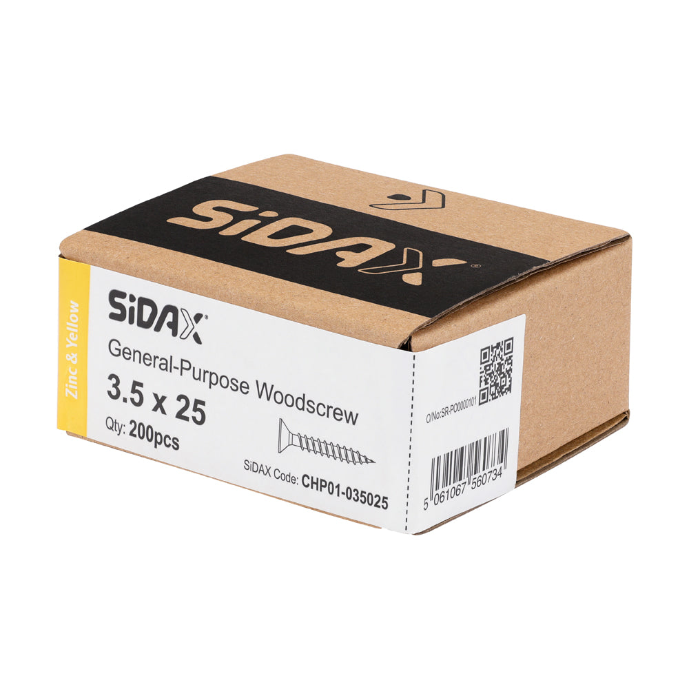 General-Purpose Woodscrews | PoziDrive | Double Countersunk | Zinc and Yellow