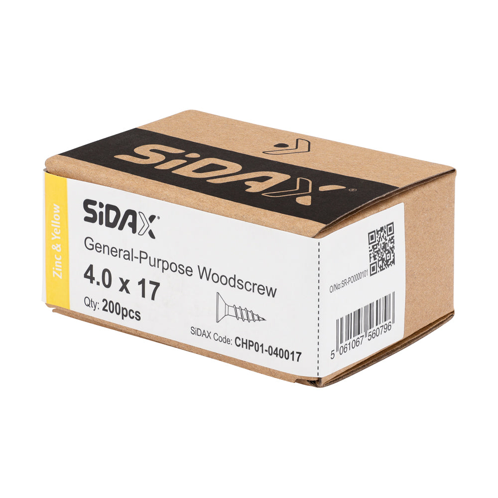General-Purpose Woodscrews | PoziDrive | Double Countersunk | Zinc and Yellow