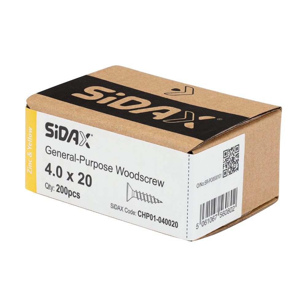 General-Purpose Woodscrews | PoziDrive | Double Countersunk | Zinc and Yellow
