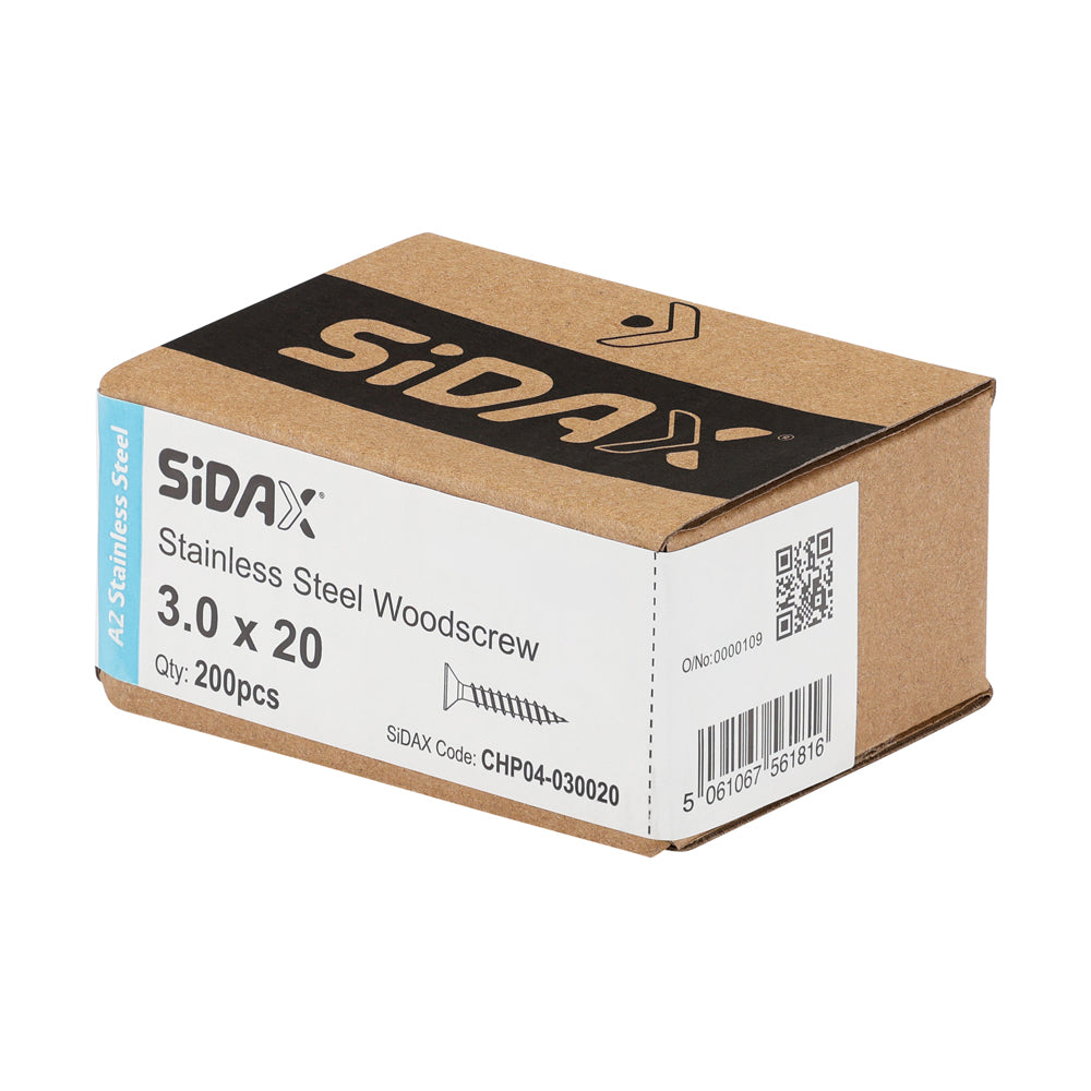 Stainless Steel Woodscrews | PoziDrive | Double Countersunk | A2 Stainless Steel