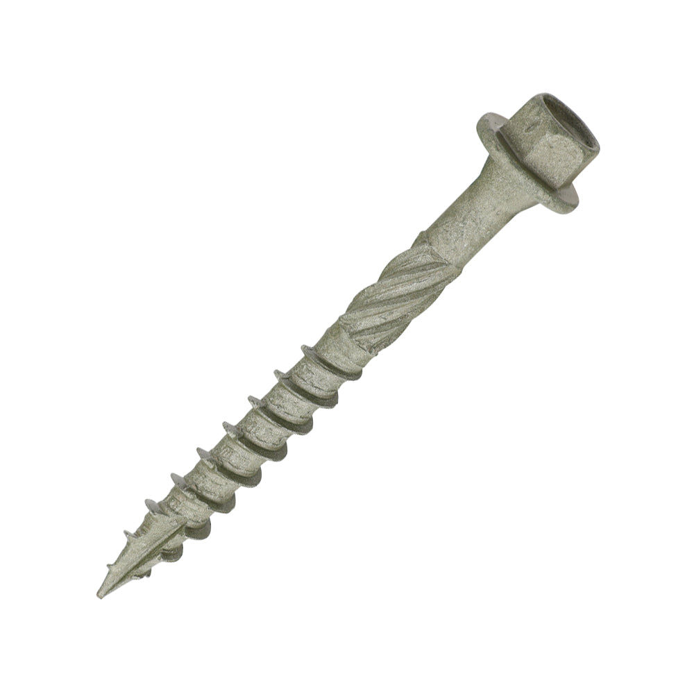 Timber Frame Screws | Hex Head | Exterior Green Ruspert | Free Socket Driver