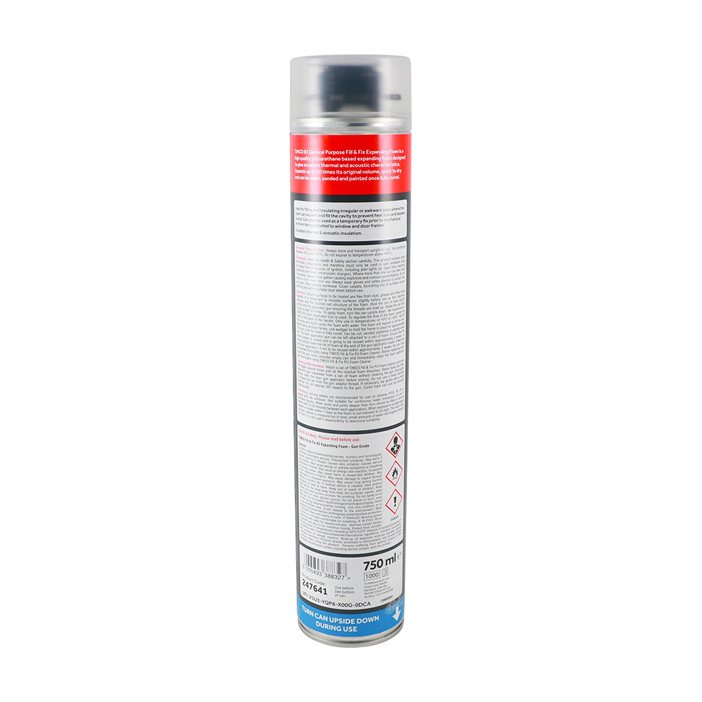 B3 General Purpose Fill & Fix Expanding PU Foam - 750ml