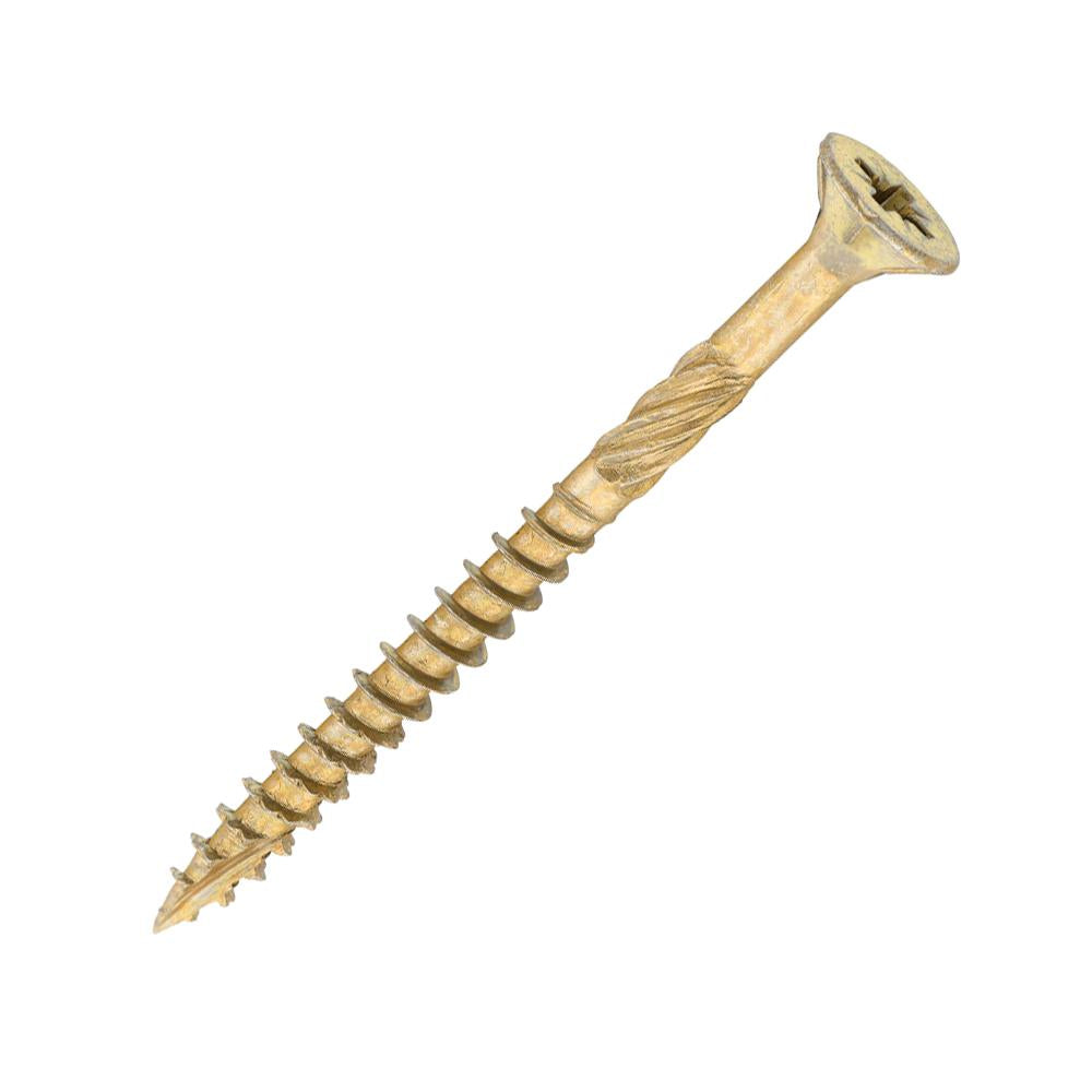 Structural Timber Screws | PoziDrive | Double Countersunk with Ribs | Zinc and Yellow | Free impact Bit