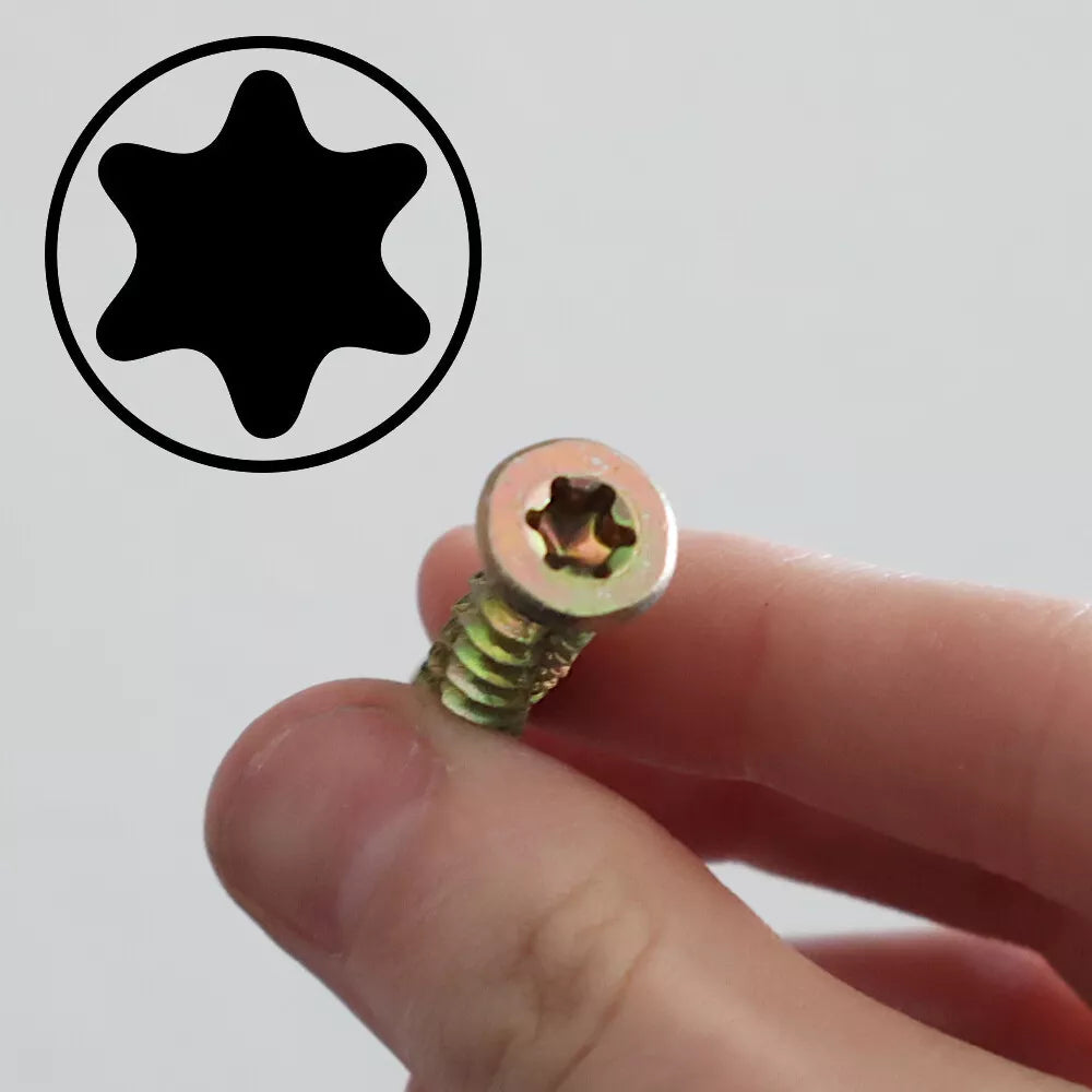 Concrete Screws - TX - Flat Countersunk - Yellow x 100 Pieces (x1 TX30 Power Bit Included)